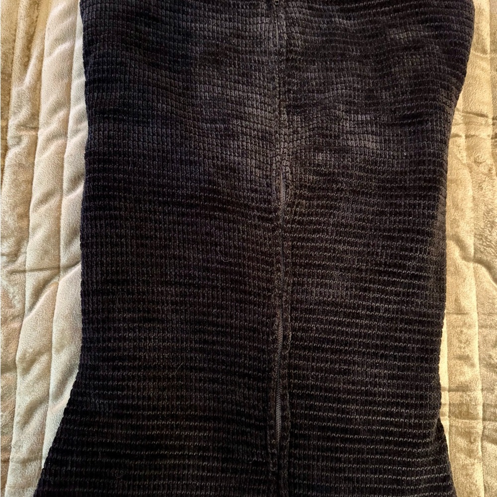 Vintage B Darlin Chic Goth Black Long Sleeve Textured Dress - Picture 11 of 13